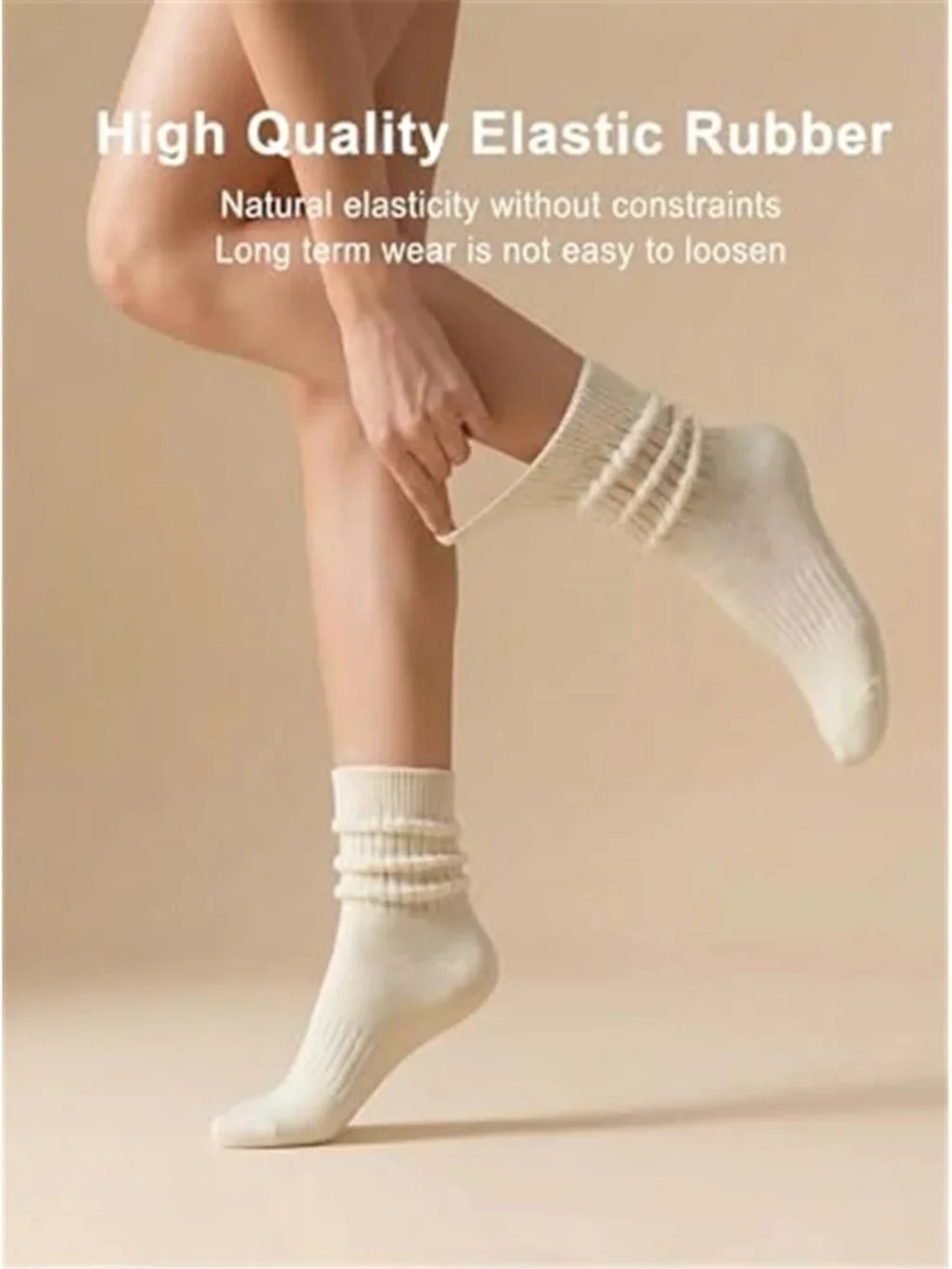 Slouchy Socks for Women, Cushioned Scrunch Crew Slouch Socks